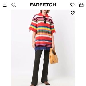 Andersson Bell striped mohair polo top